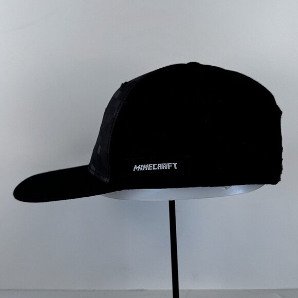 Minecraft Creeper Pixel Snapback Hat One Size Fits All Black and Gray - Picture 3 of 8